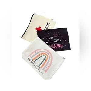 Bundle of 3 cosmetic pouches